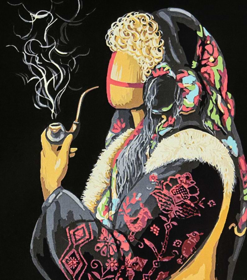 Картина за номерами Strateg Ладанна на чорному фоні 40х50 см (AH1145)