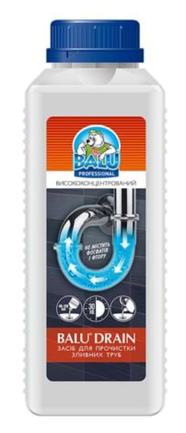 Фото - Средство для мытья в ванной комнате BALU Drain для прочистки сливных труб, 1000 мл