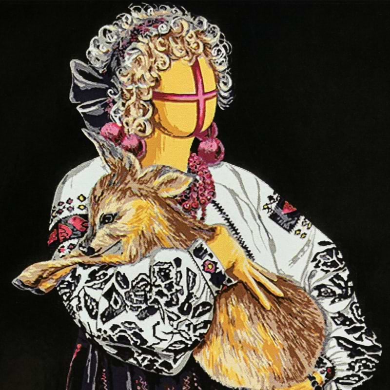 Картина по номерам Strateg Прижатая на черном фоне 40х40 см (AV4040-86)