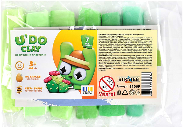 Фото - Масса для лепки Strateg U'DOClay: Кактусик (31069)