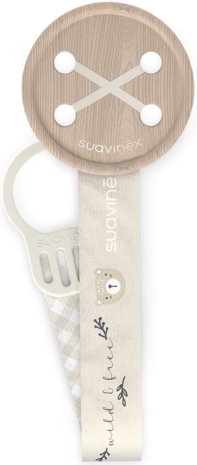 Тримач пустушок Suavinex Wild & Free сіра (309130)