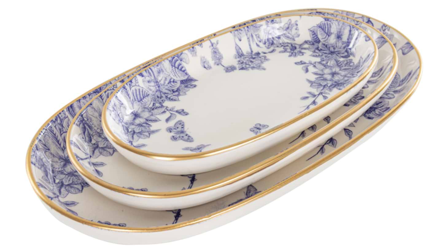 Блюдо Alba ceramic Butterfly 10х17 см, 14,5х25 см, 17х30 см (769-005)