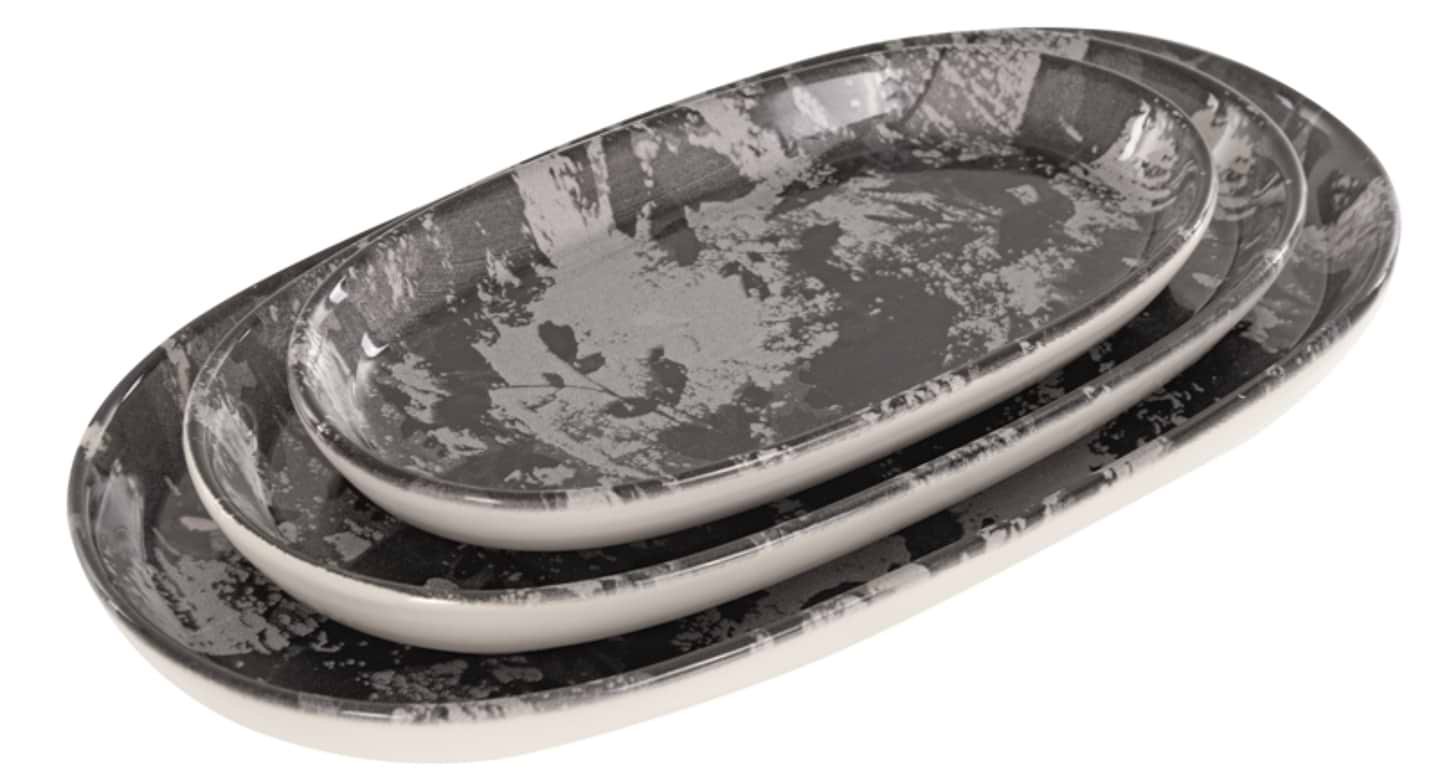 Блюдо Alba ceramic Graphite 10х17 см, 14,5х25 см, 17х30 см (769-020)