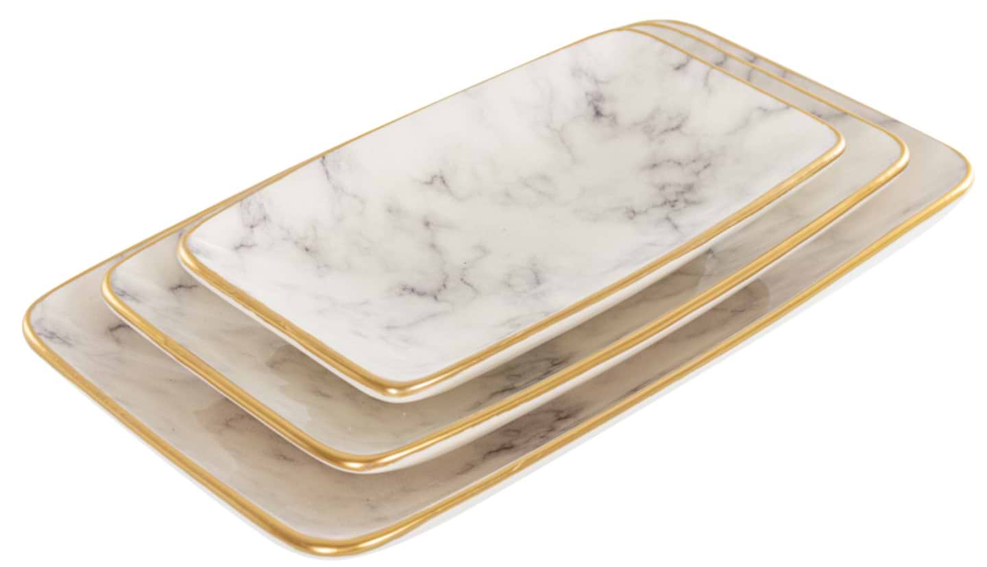 Блюдо Alba ceramic Marble 10х17 см, 14,5х25 см, 17х30 см (769-027)