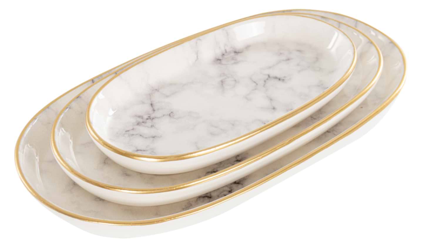 Блюдо Alba ceramic Marble 10х17 см, 14,5х25 см, 17х30 см (769-028)