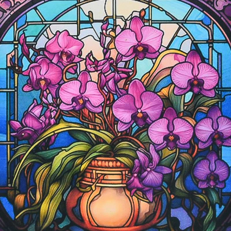 Алмазний живопис Strateg Магія орхідей 30х30 см (DEEX16293)