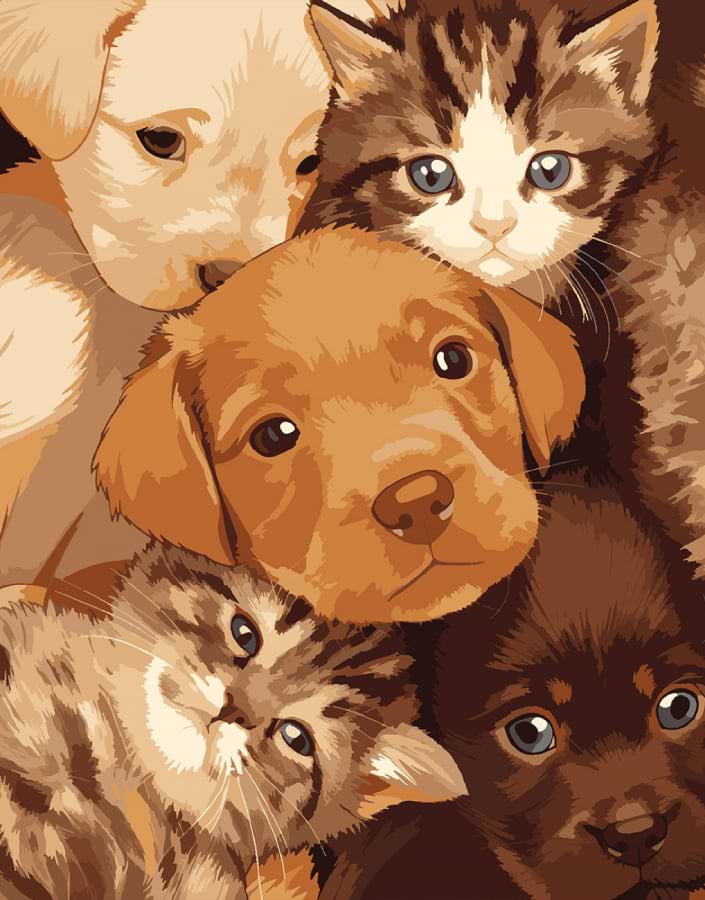 Картина по номерам Santi Милые мордашки 40х50 см (955765)