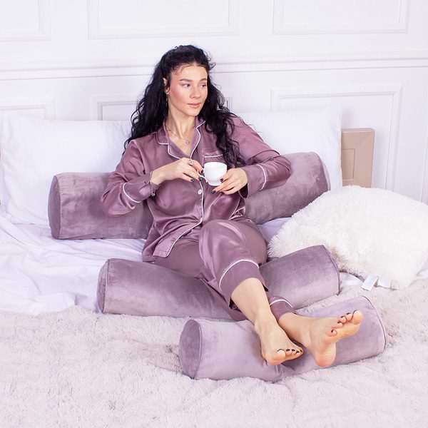 Фото - Подушка валик MirSon №8396 Velvet Line 28-0005 Ashen Tencel 60х20 см (2200006253631)