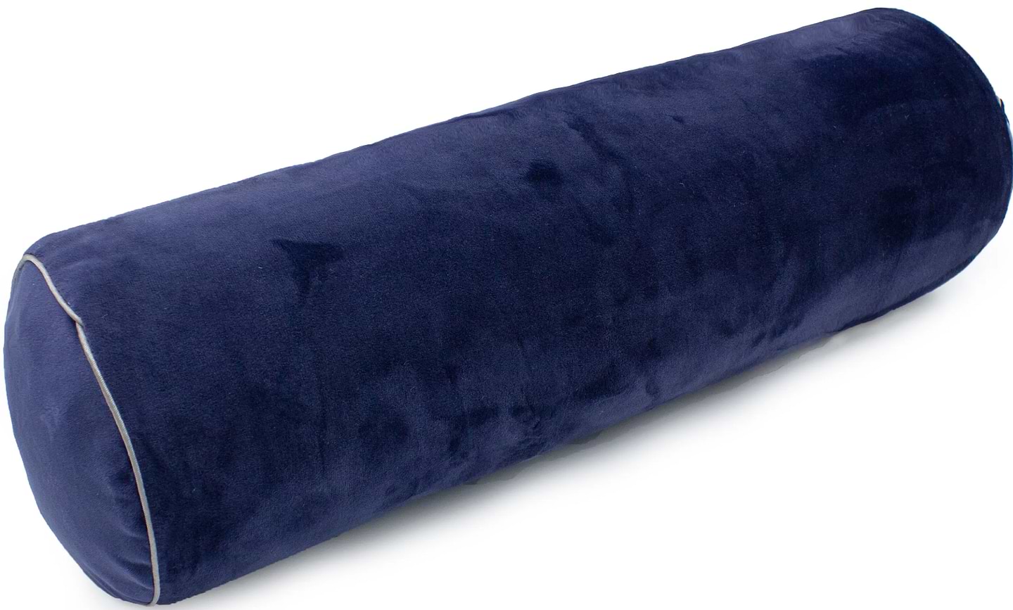 Подушка валик MirSon №8398 Velvet Line 28-0006 Navy blue Tencel 100х20 см (2200006253785)