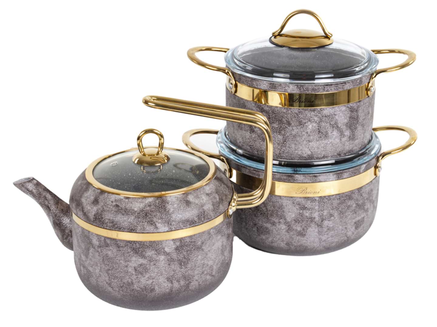 Набір посуду Brioni Royal Stone Sandstone gold 3 пр. (764-068)