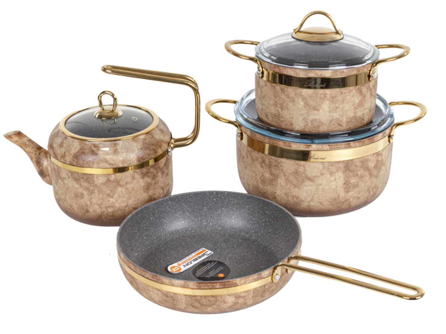 Набір посуду Brioni Royal Stone Ti̇gereye Gold 4 пр. (764-069)
