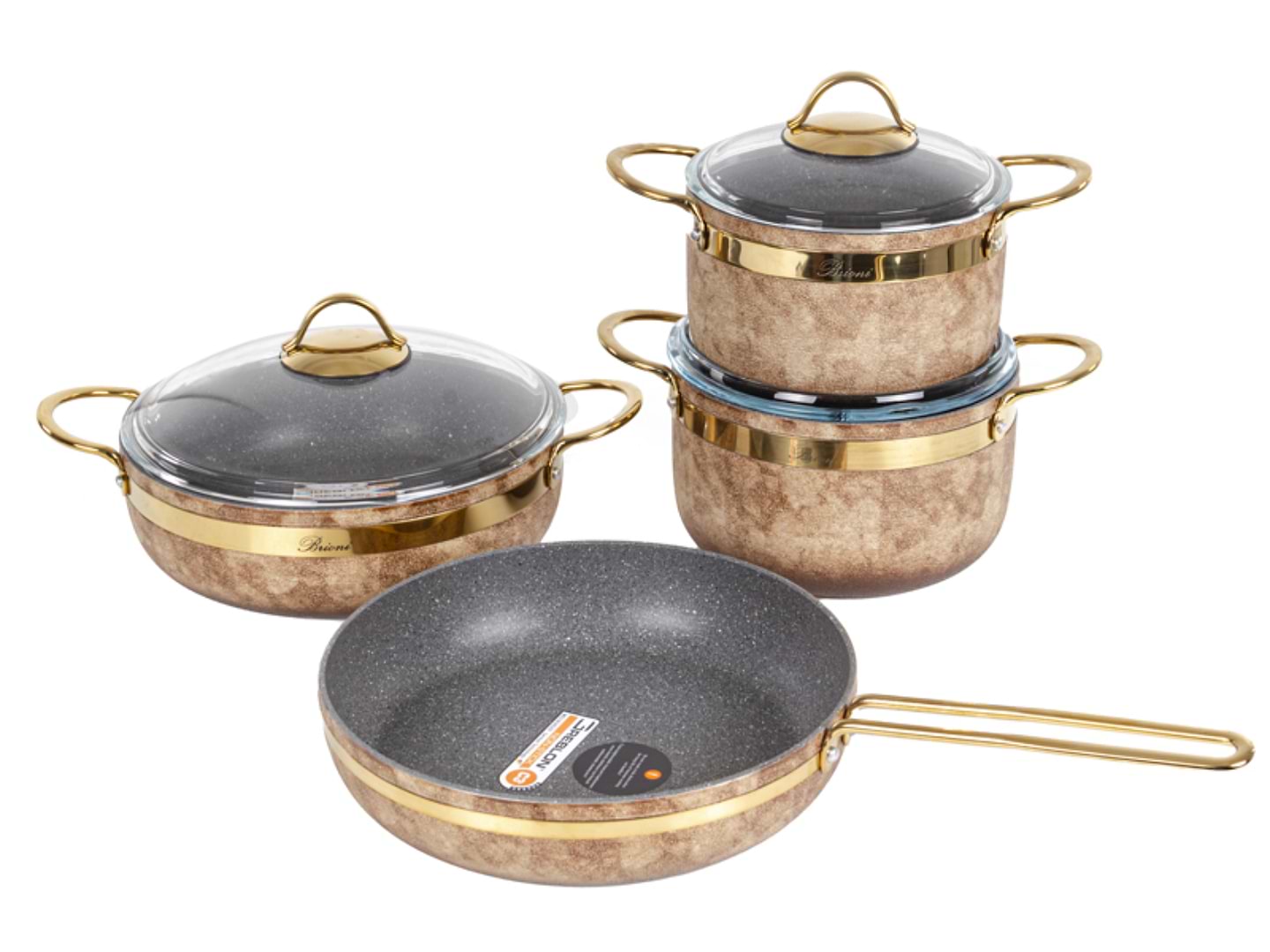 Набір посуду Brioni Royal Stone Ti̇gereye Gold 4 пр. (764-070)