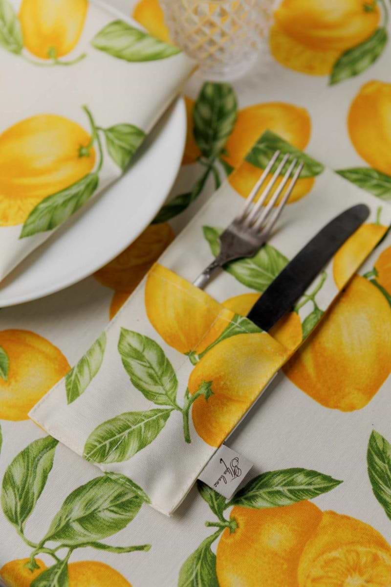 Фото - Чохол для столових приборів Прованс Лимончики 24х10 см (043233)