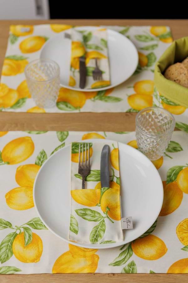 Фото - Чохол для столових приборів Прованс Лимончики 24х10 см (043233)