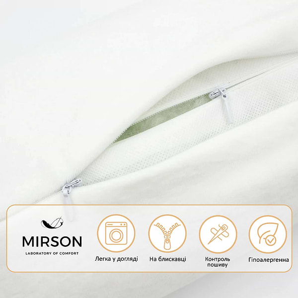 Фото - Подушка валик MirSon №8527 Eco Line White 100% Memory 100х20 см (2200006342977)