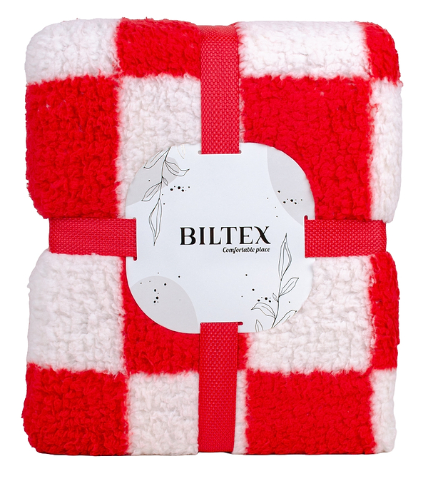 Фото - Плед двуспальный Biltex шерпа Derby red 180х200 (2000998979072)