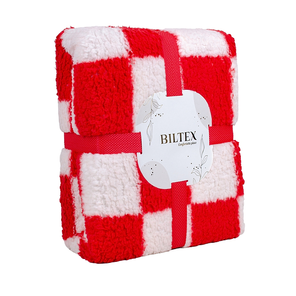 Фото - Плед двуспальный Biltex шерпа Derby red 180х200 (2000998979072)
