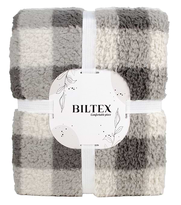Фото - Плед євро Biltex шерпа Grid comfort 200х220 (2000998979119)