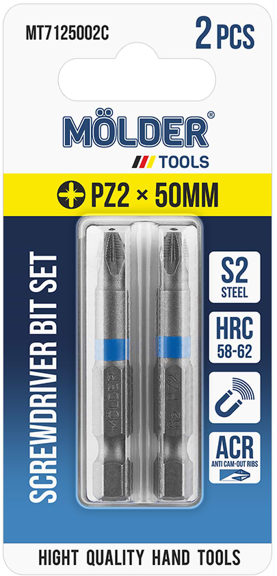 Біта для викрутки Molder PZ2x50 мм 2 шт. (MT7125002C)