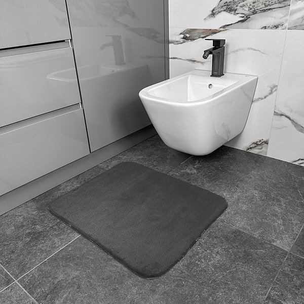 Фото - Килимок для підлоги з еко-хутра DarianA Moonbeam 50x60 графітний (1000010339)