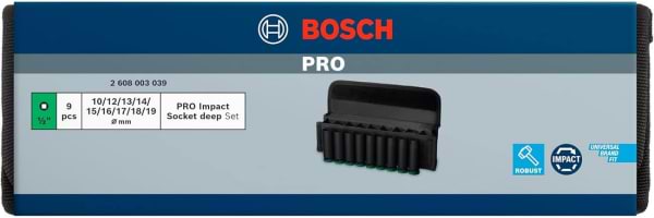 Фото - Набор торцевых головок Bosch Professional Deep 1/2" 9 шт. (2.608.003.039)