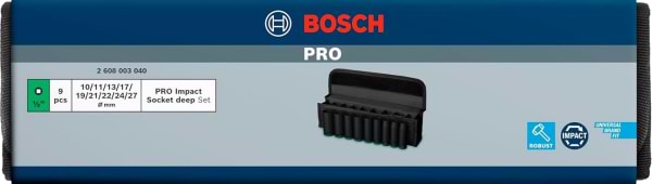 Фото - Набір торцевих голівок Bosch Professional Deep 1/2" 9 шт. (2.608.003.040)