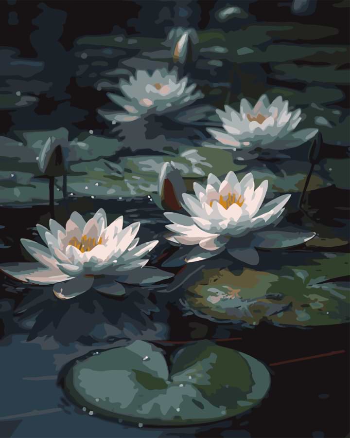 Картина по номерам Strateg Водяные лилии 40х50 (AH1263)