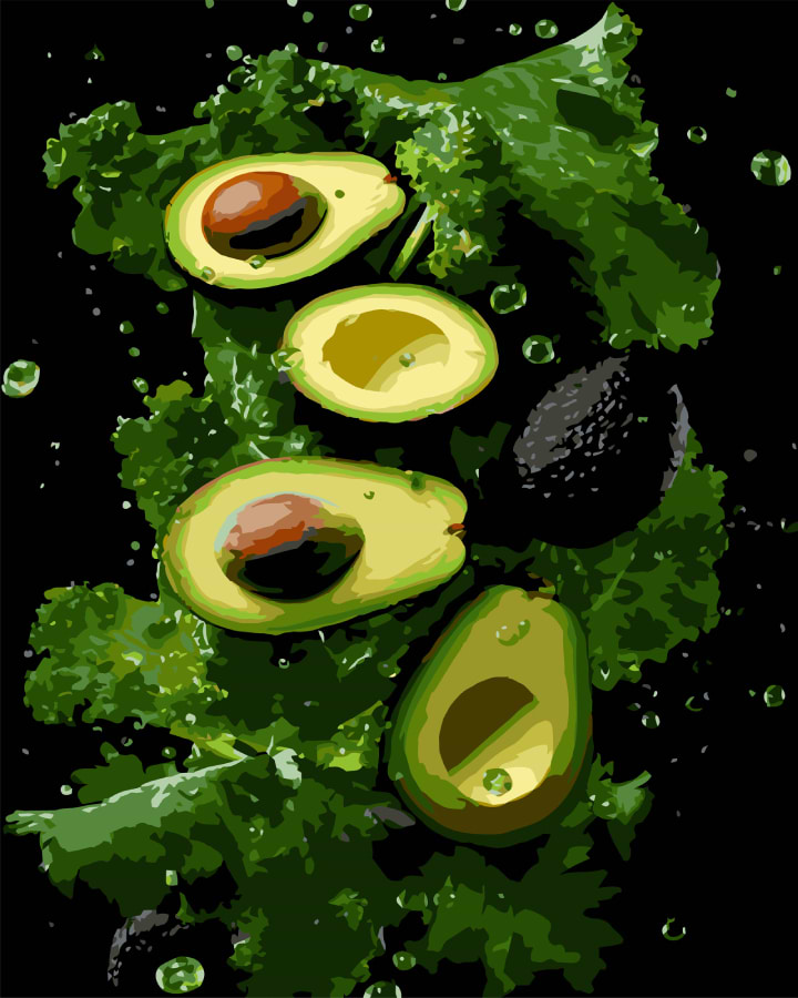 Картина за номерами Strateg Зелений смак авокадо 40х50 (AH1271)