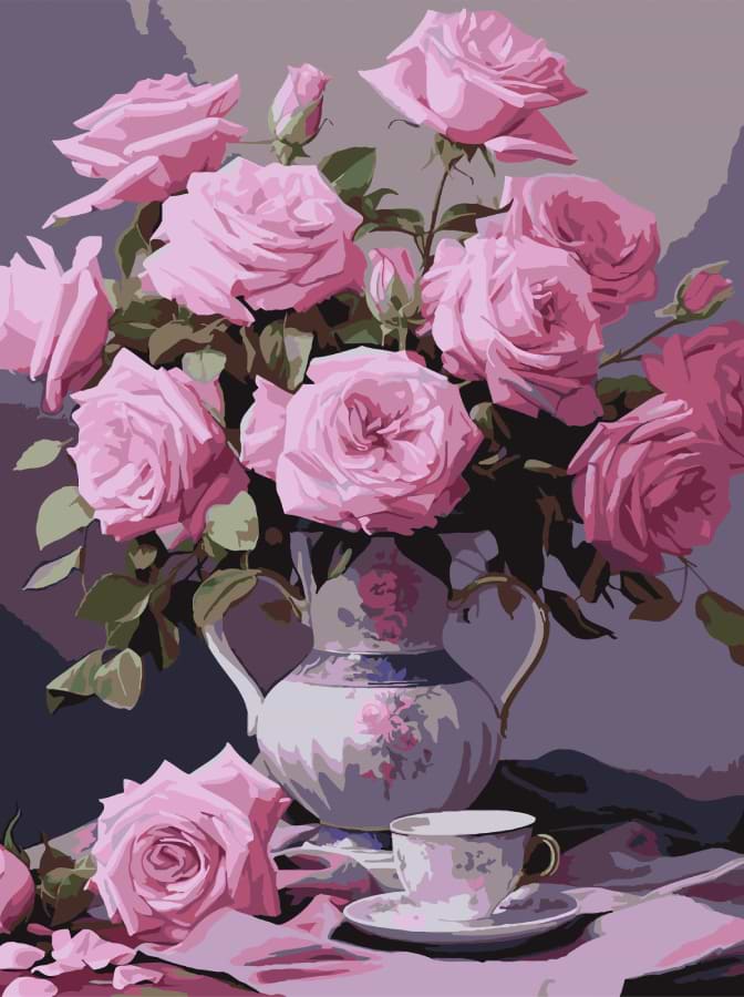 Картина по номерам Strateg Розовые розы 30х40 (SS-1247)