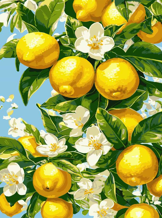 Картина за номерами Strateg Лимонне дерево 30х40 (SS-1251)