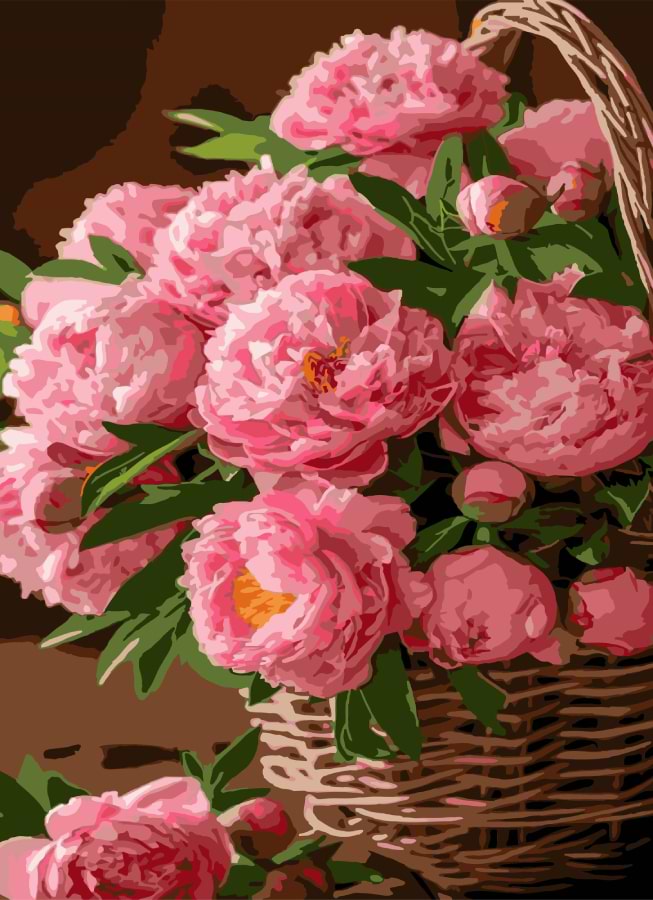 Картина по номерам Strateg Букет пионов 30х40 (SS-1254)