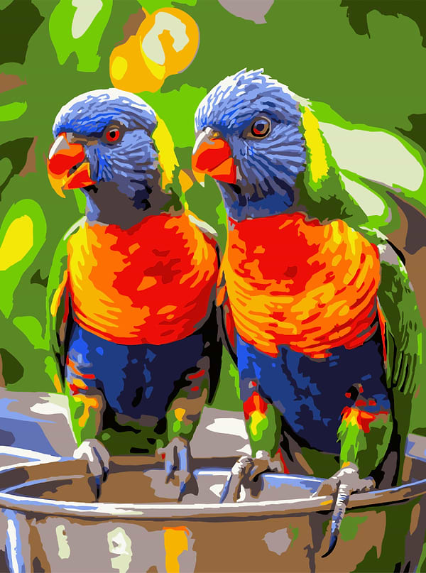 Фото - Картина за номерами Strateg Яскраві папуги 30х40 (SS-1258)