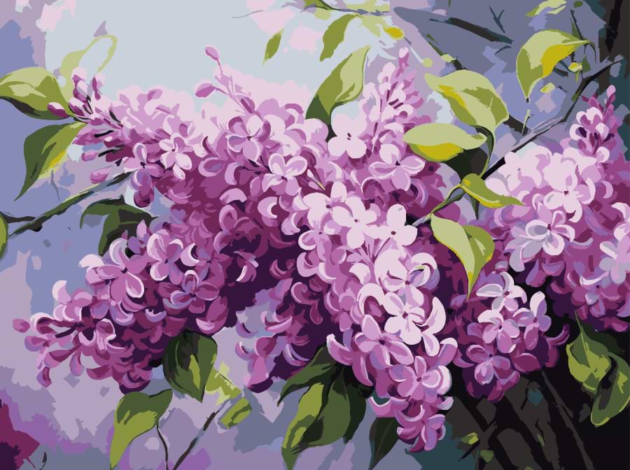 Картина по номерам Strateg Сиреневое цветение 30х40 (SS-1272)