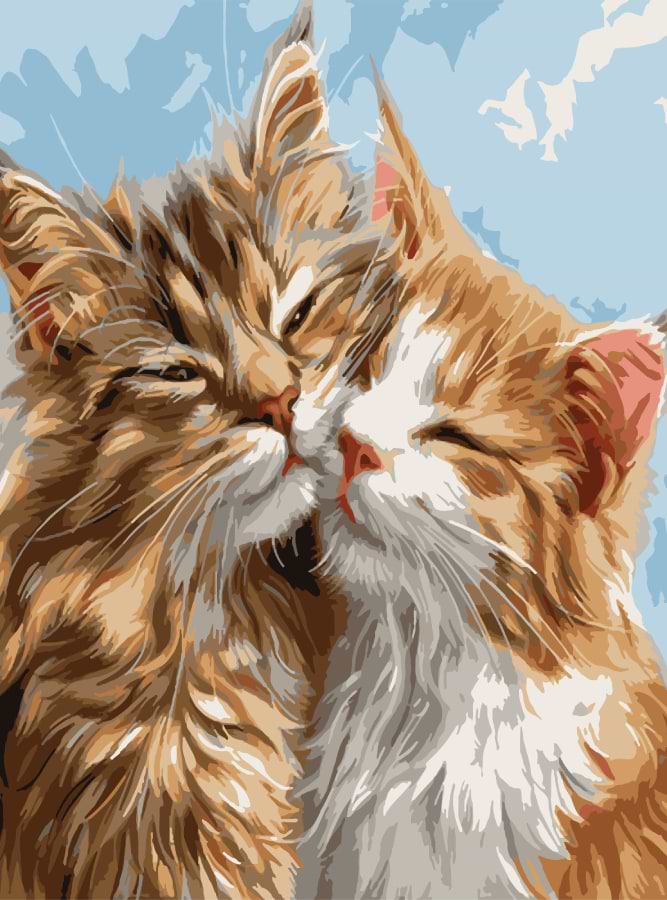 Картина по номерам Strateg Пушистые кошки 30х40 (SS-1277)