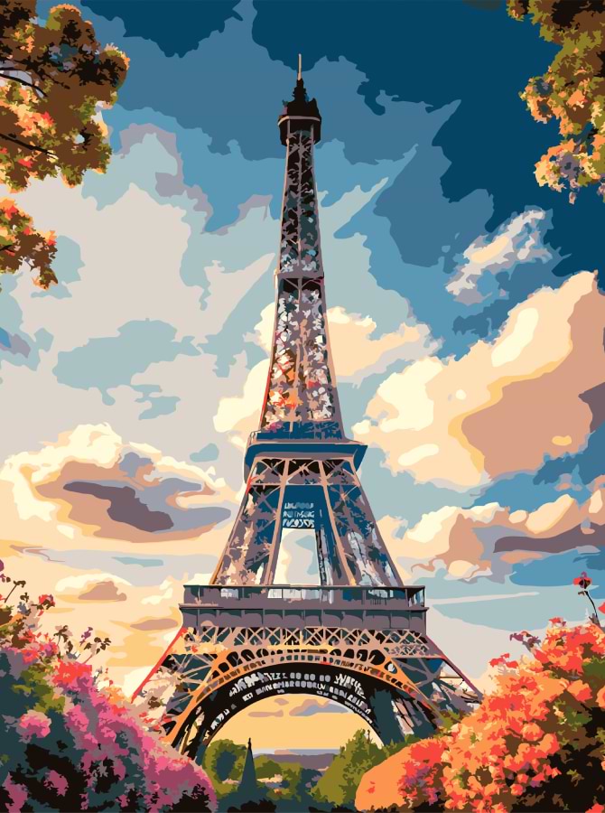 Картина по номерам Strateg Эйфелева башня 30х40 (SS-1280)