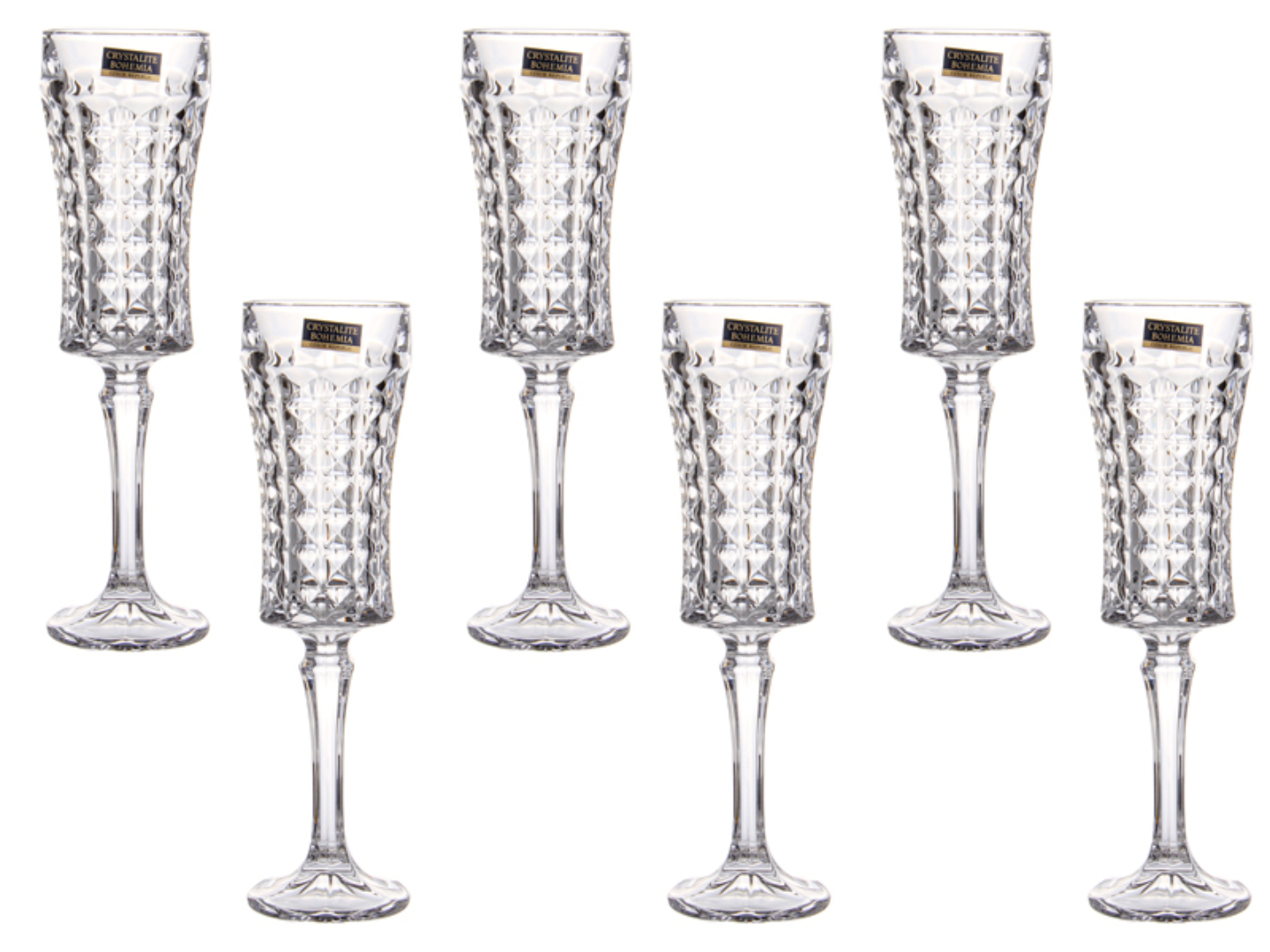 Набор бокалов Bohemia 120 мл diamond 6 шт. (024-262)