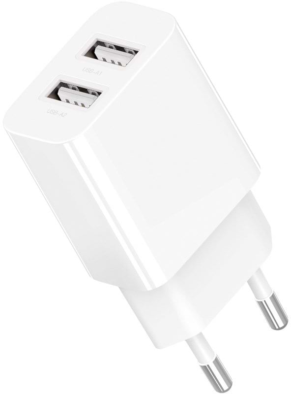 Фото - Мережевий зарядний пристрій Gelius Simple GP-HC059 2USB/2.4A + кабель Lightning White (100447)