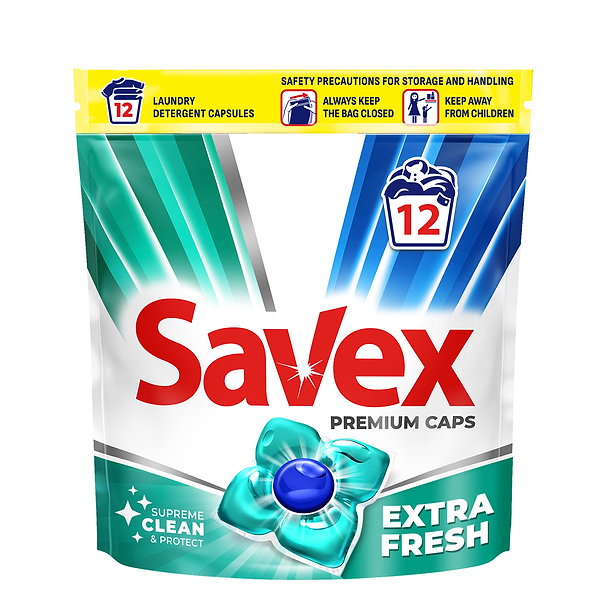Фото - Капсули для прання SAVEX EXTRA FRESH 12 шт Фото - Капсули для прання SAVEX EXTRA FRESH 12 шт
