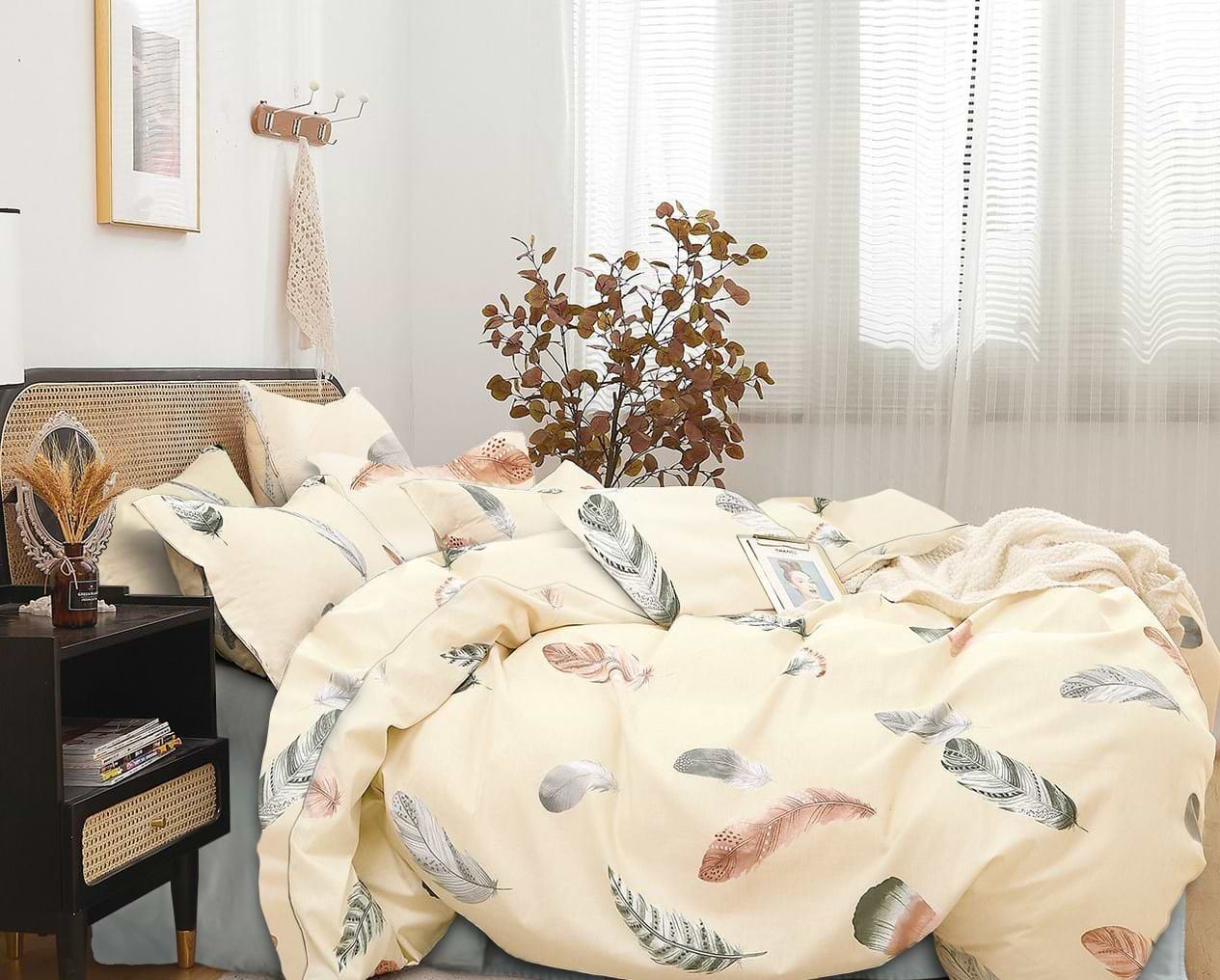 Комплект постельного белья Zastelli MX 108/GLACIER GARY сатин 145х210 см бежевый (20215)