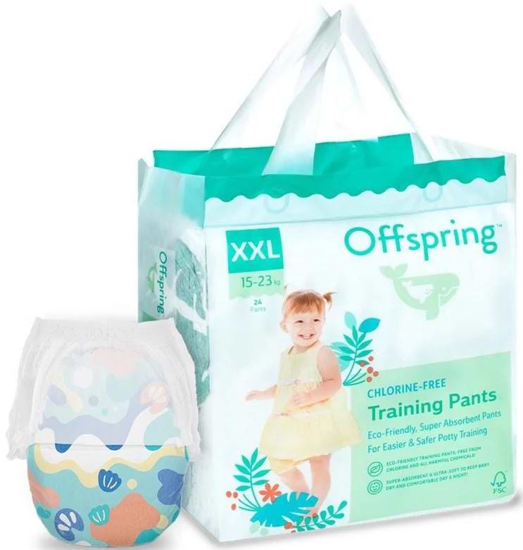 Одноразові підгузки-трусики Offspring розмір XXL 15-23 кг 24 шт. Підводний світ (DP-OI-FAP-XXL24P-AQT)