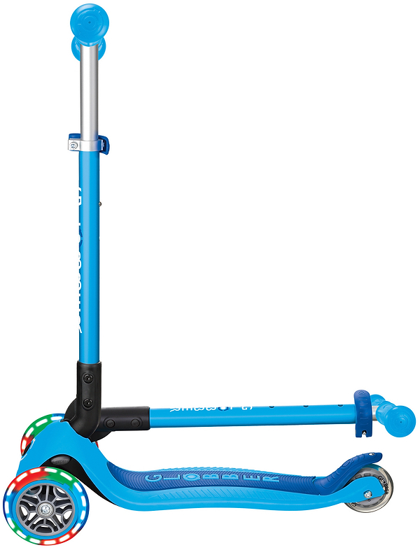Фото - Триколісний самокат Globber PRIMO FOLDABLE LIGHTS блакитний (432-101-3)