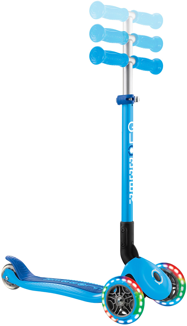Фото - Триколісний самокат Globber PRIMO FOLDABLE LIGHTS блакитний (432-101-3)
