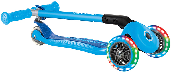 Фото - Триколісний самокат Globber PRIMO FOLDABLE LIGHTS блакитний (432-101-3)