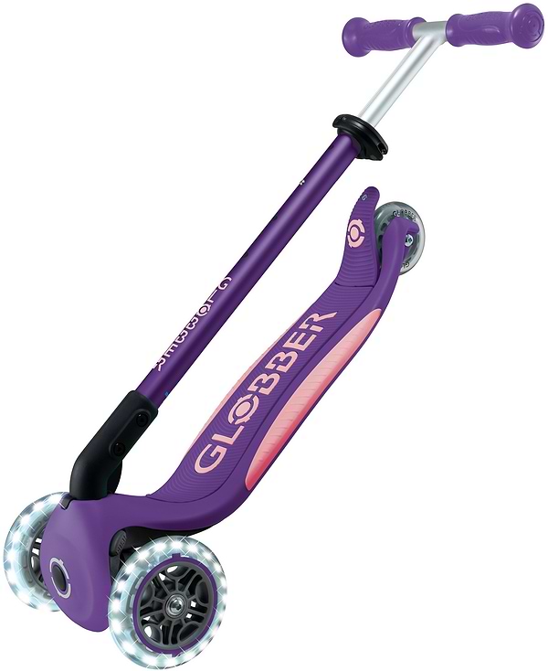 Фото - Триколісний самокат Globber ELITE LIGHTS фіолетово-рожевий (439-603-3)