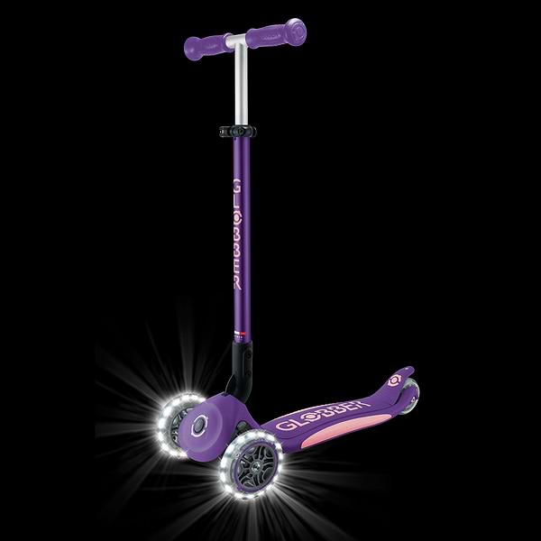 Фото - Триколісний самокат Globber ELITE LIGHTS фіолетово-рожевий (439-603-3)