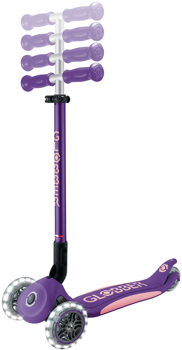 Фото - Триколісний самокат Globber ELITE LIGHTS фіолетово-рожевий (439-603-3)