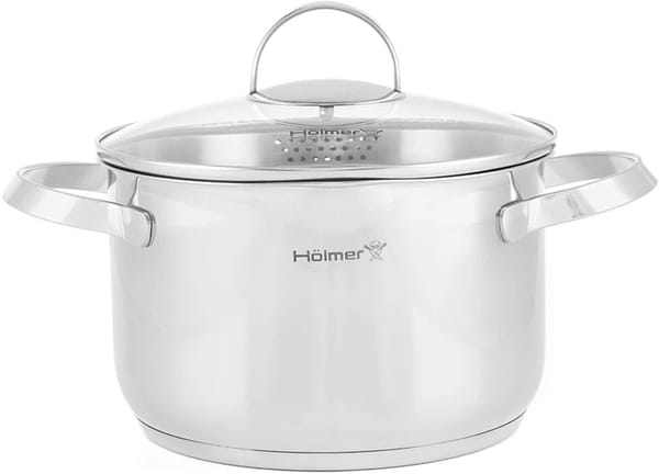 Фото - Набір каструль Holmer Dynamic 6 пр. кастрюля 2 л/2,8 л/3,8 л 3 кришки (CS-5651-SSD)