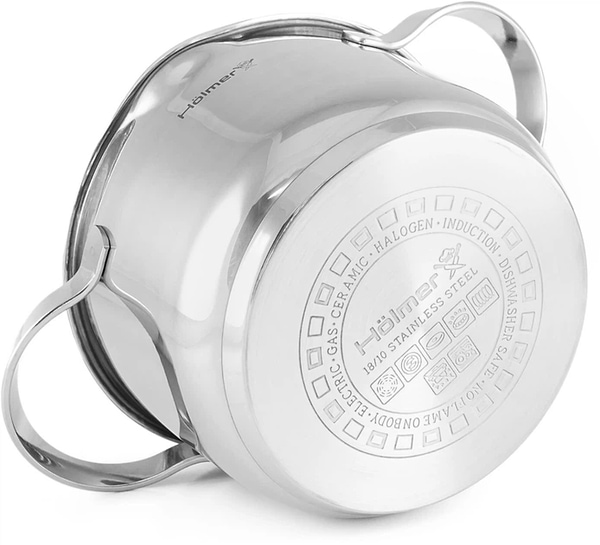 Фото - Набір каструль Holmer Dynamic 6 пр. кастрюля 2 л/2,8 л/3,8 л 3 кришки (CS-5651-SSD)