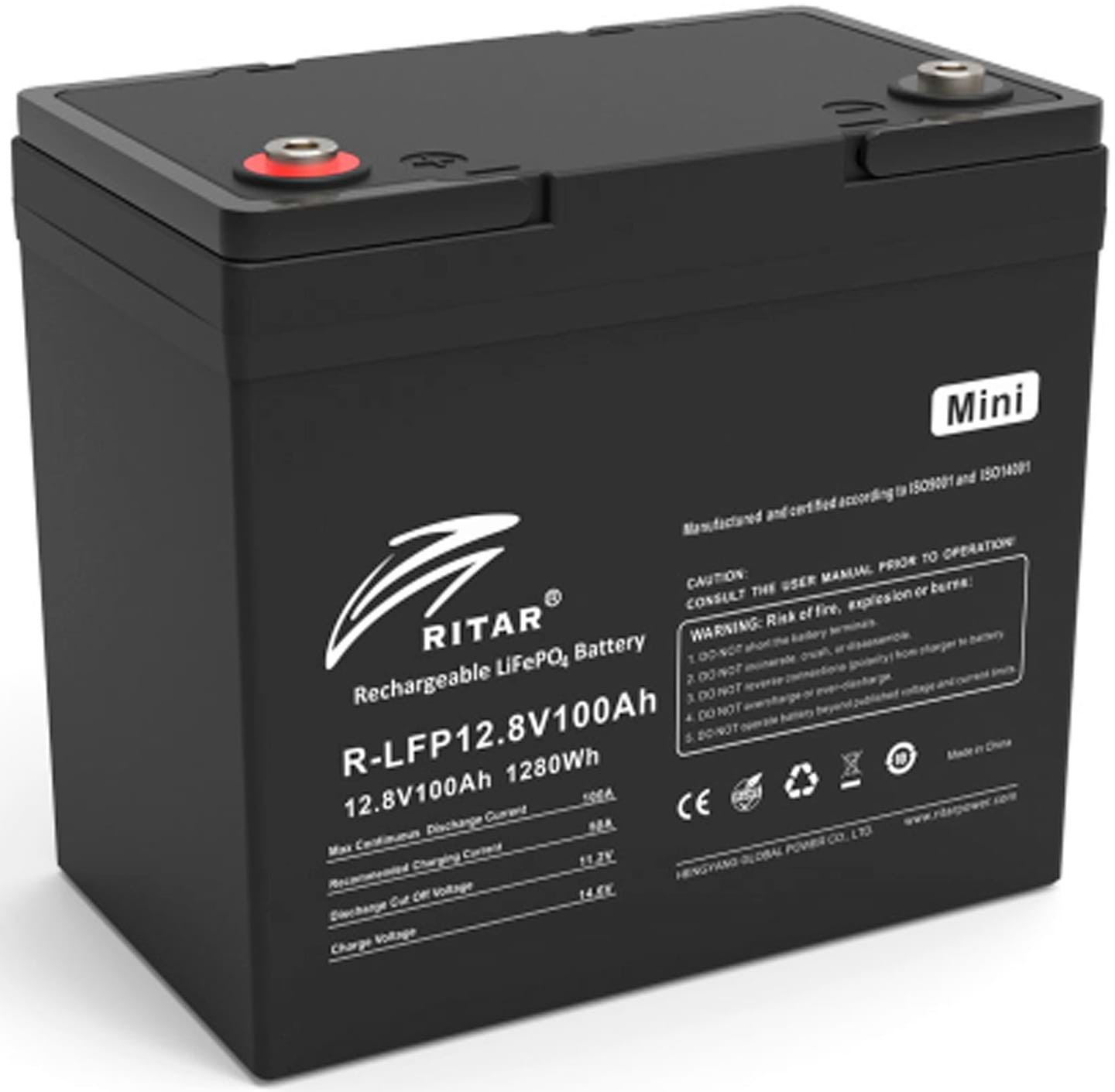 Аккумулятор для ИБП Ritar LiFePO4 12,8V 100Ah mini, 1280Wh (R-LFP12.8V100AH-mini)