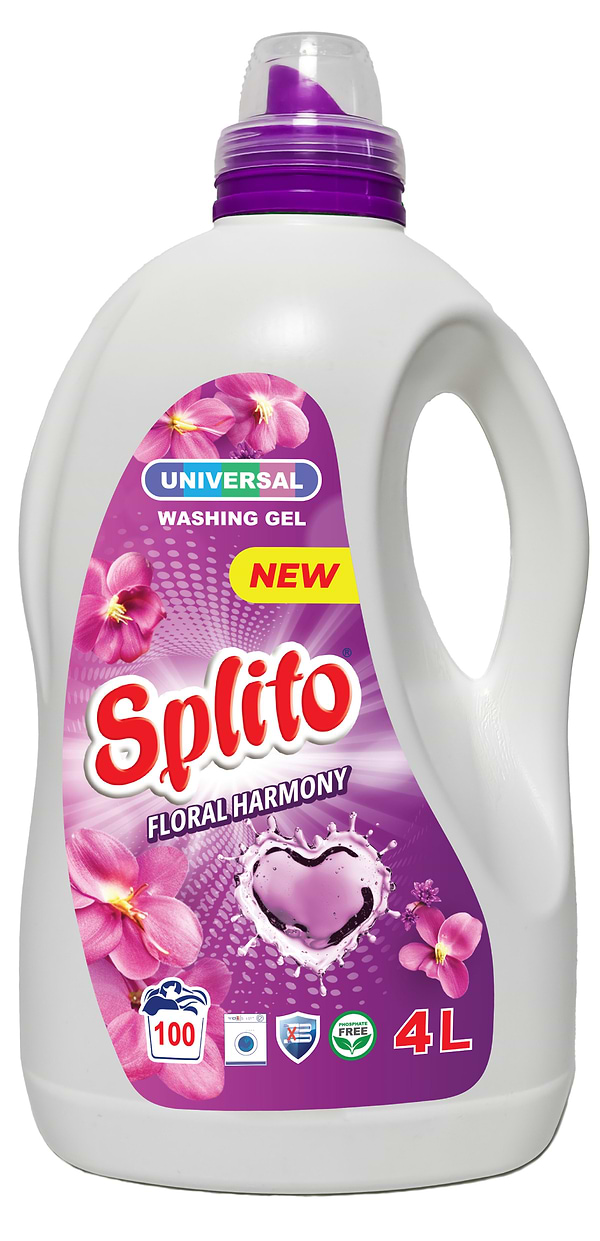 Фото - Гель для прання Splito Floral harmony, 4 л